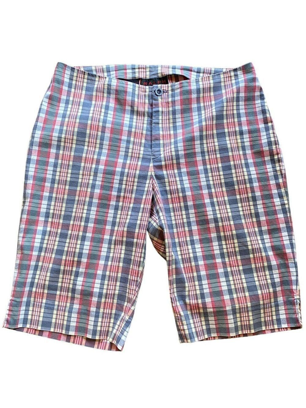 Vintage RALPH Ralph Lauren Womens Sz 10 Plaid Bermuda Walking Shorts
